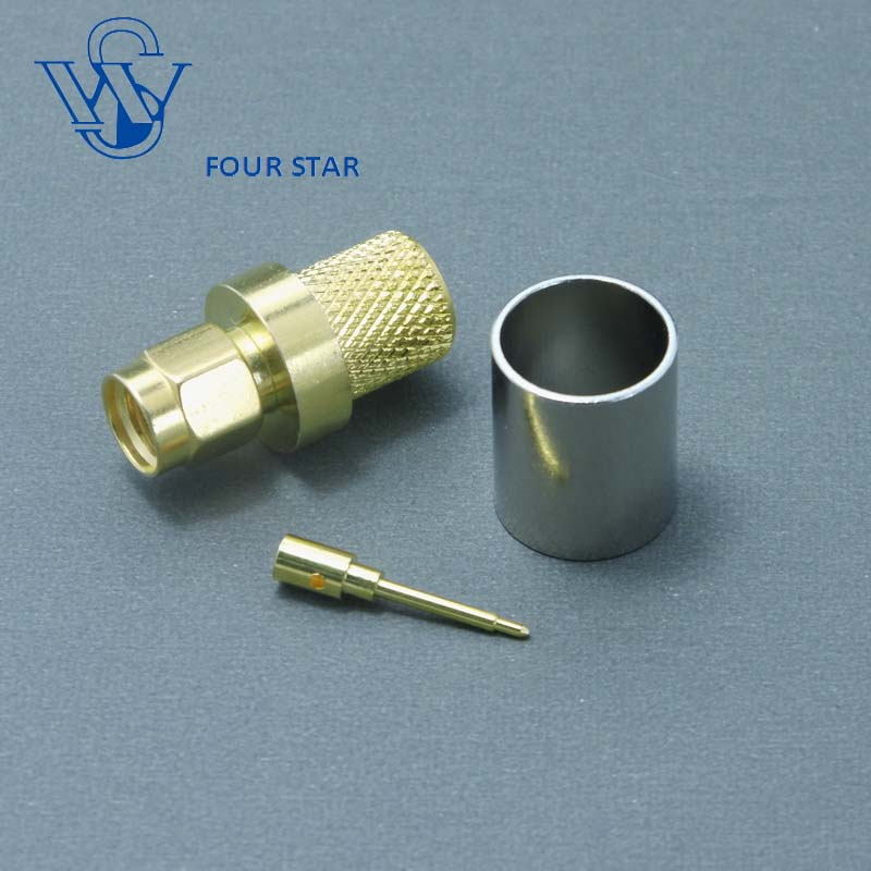 SMA Male Plug Crimp RF Connector for LMR400 Cable