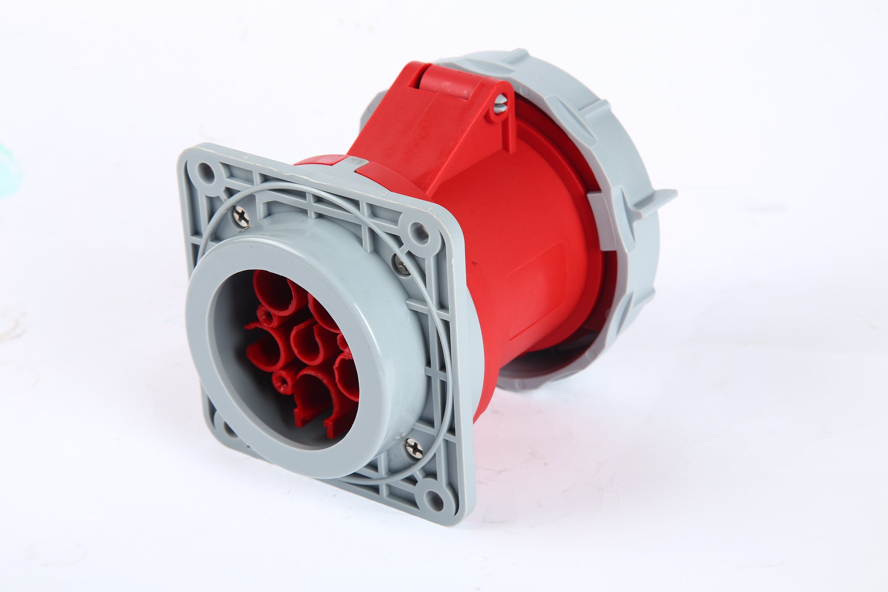 Commando 32A 5p Red IP67 Flush Straight Socket