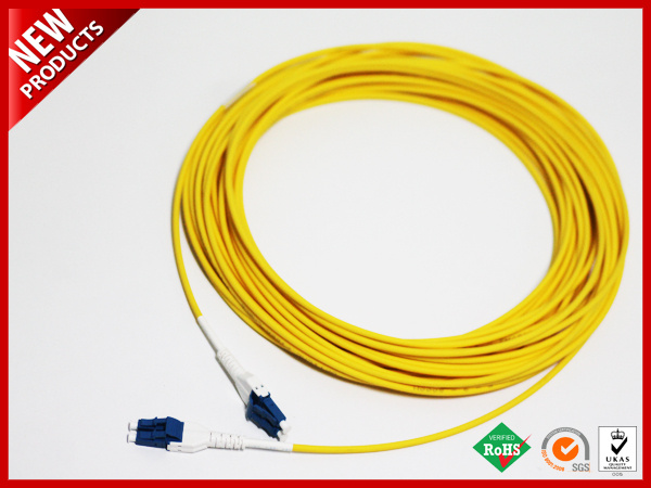 LC UPC to LC UPC Duplex 3.0mm PVC OFNR OS2 Singlemode Uniboot Fiber Patch Cable