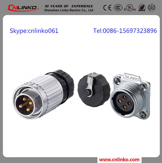 Circular Cable Power Waterproof Connectors Yw20 with 4 Pins
