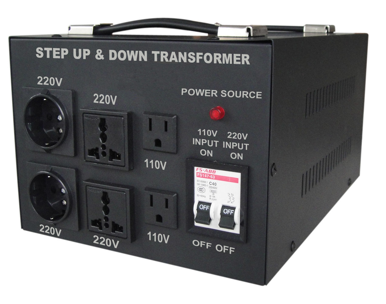 5000W Step up Step Down Transformer with Multi Choice Plugs