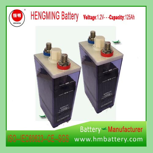 Hengming 1.2V125ah Kpm125 Pocket Type Nickel Cadmium Battery Kpm Series (Ni-CD Battery) Rechargeable Battery