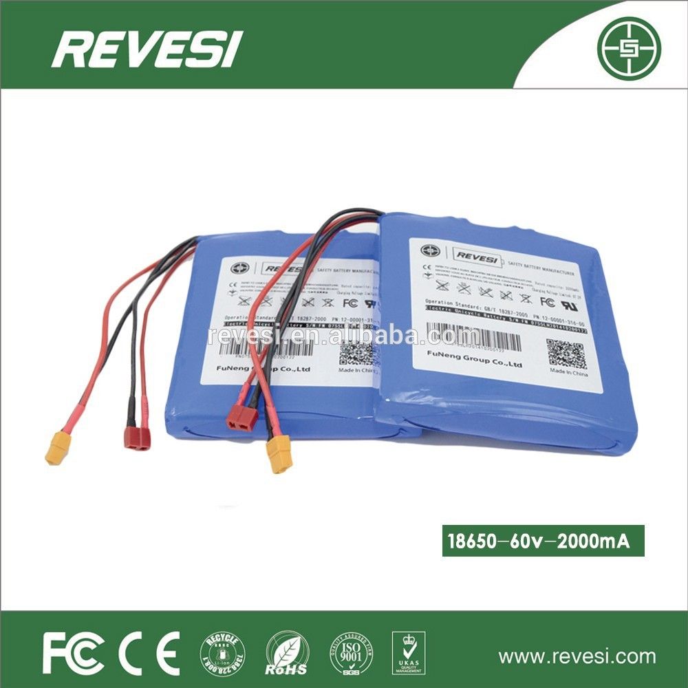 OEM 60V 2.2ah Li-ion Battery Pack for Self Balancing Unicycle