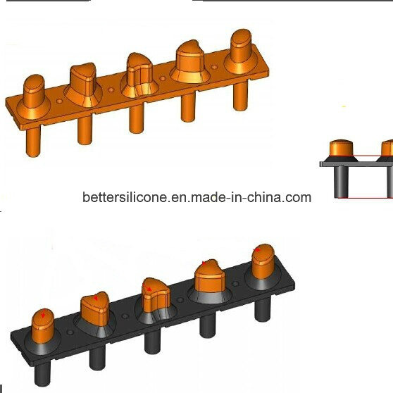 Dual Hardness/Colors Silicone Rubber Keypad for Electronics