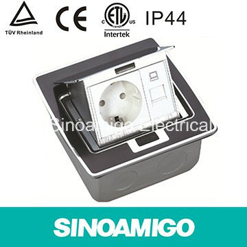 IP44 Power Receptacle with RJ45 Outlet Floor Socket