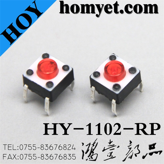 6*6mm Tact Switch (HY-1102-RP) with Red Round Handle