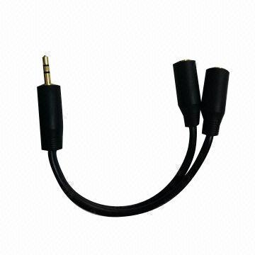 a/V Cable 3.5mm Stereo Plug to 2 Headphone Jack