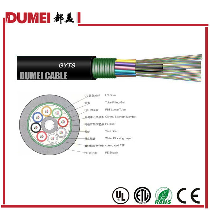 24 Cores GYTS Outdoor Stranded Optical Fiber Cable for Network