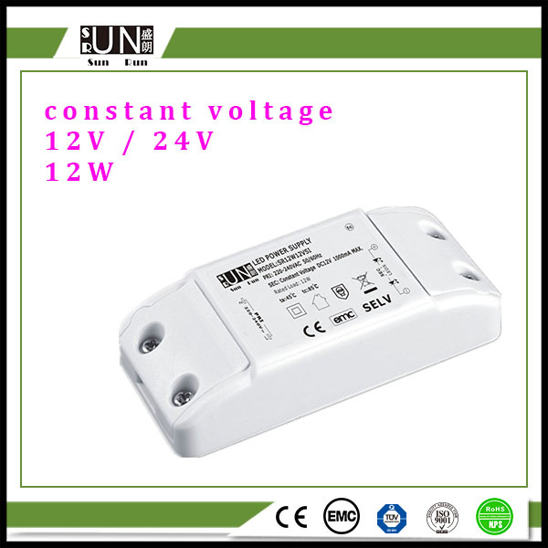 12V 12W LED Power Supply for GU10 MR16 LED Strip/ 12V LED Driver/ with High PF 12V 1A LED Driver