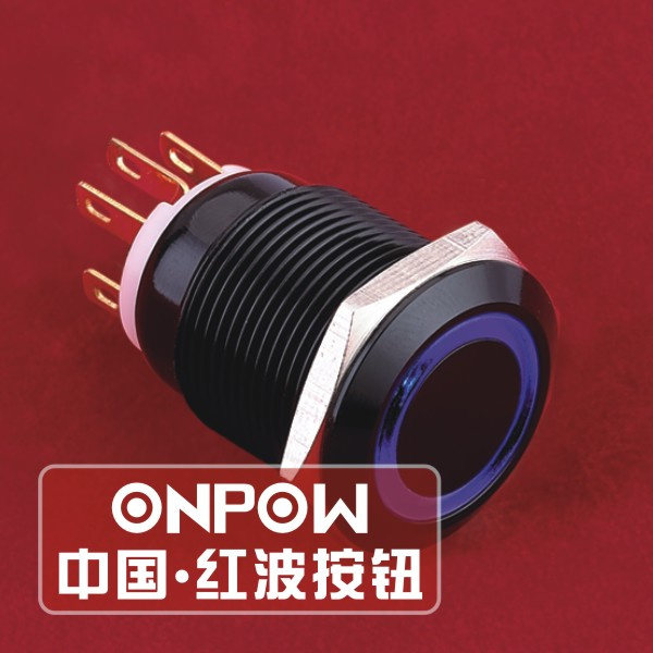 ONPOW 19mm Circle Illuminated Spdt Stainless Steel Push Button Switch (LAS1GQ-11E/A) (Dia. 19mm) (CE, CCC, RoHS, REECH)