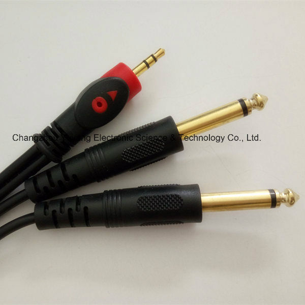 Fisheye 3.5stereo-to-2X6.35mono Audio/Microphone AV RCA Cable
