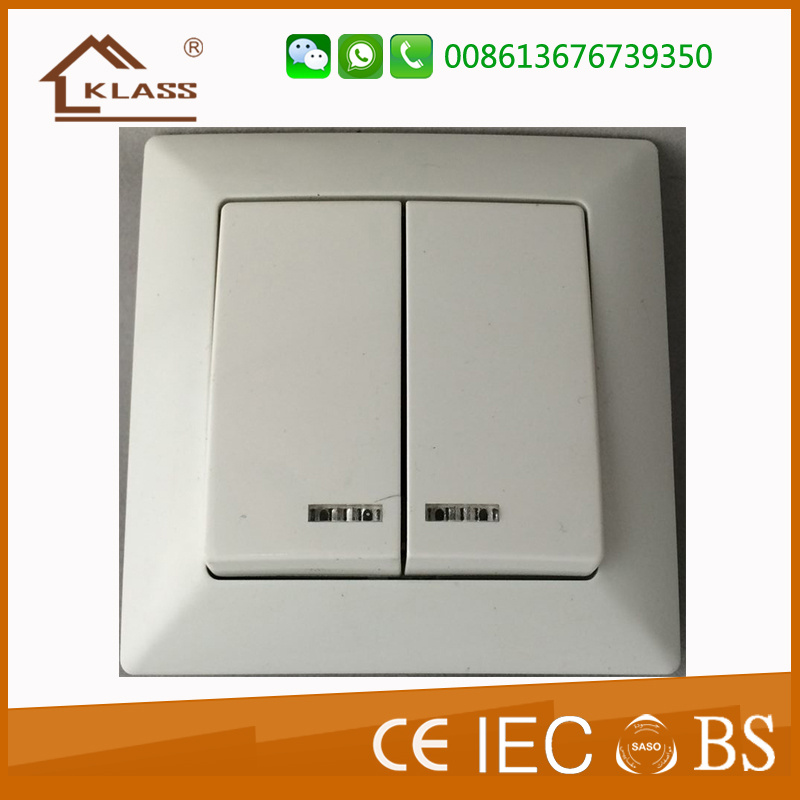 European Style High Quality Two Gang Two Way Wall Switch