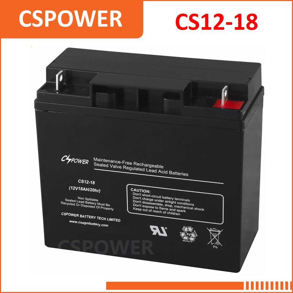 Good Quality Storage Battery 12V18ah for Backup Systems CS12-18d