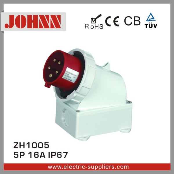 IP67 5p 16A Surface Mounted Good Quality Plug for Industrial