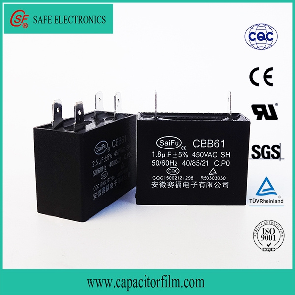 Cbb61 AC Motor Run Metallized Polyester Film Motor Capacitor