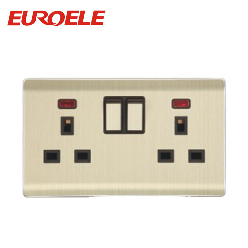 Light Indicator Muti-Function Aluminum Plate Switched Socket