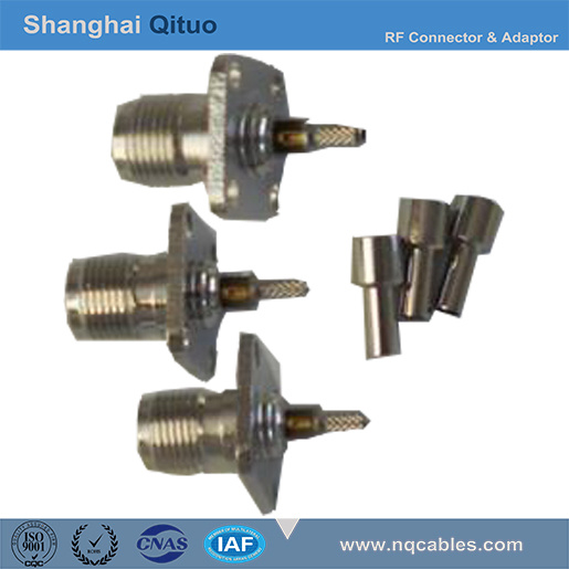 RF Connector TNC Straight Female Jack Flange Crimp 1.5 (18.5X18.5 Square) (TNC-KF-C-1.5)