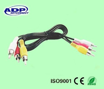 Gold Plated Audio Adapter 3.5mm Jack to 3 RCA Cable