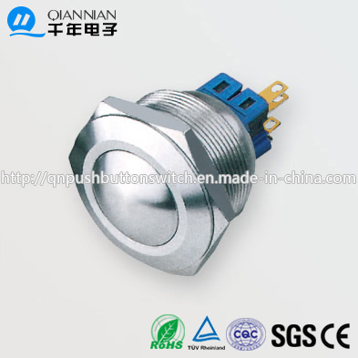 28mm 1no Nc/2no 2nc Resetable Self-Locking Round IP67 Ik10 Push Button Switch