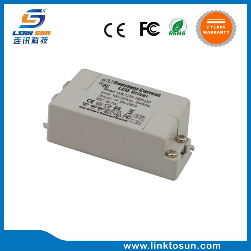 Ce FCC RoHS Listed Constant Current 8*1W 18-28V 0.35A LED Driver