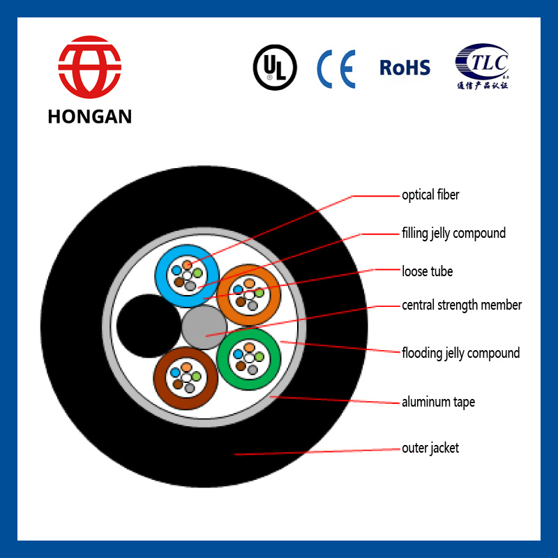 Armored Single Mode G652D Optical Cable 228 Core G Y F T a for Aerial Duct Communication