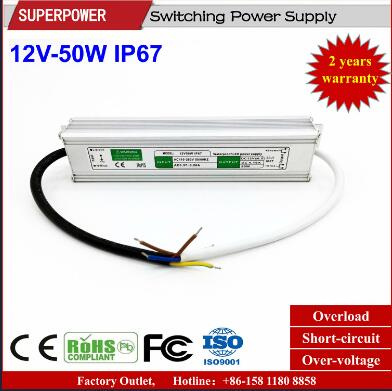 LED Driver Constant Voltage 12V 50W LED Waterproof Switching Power Supply IP67