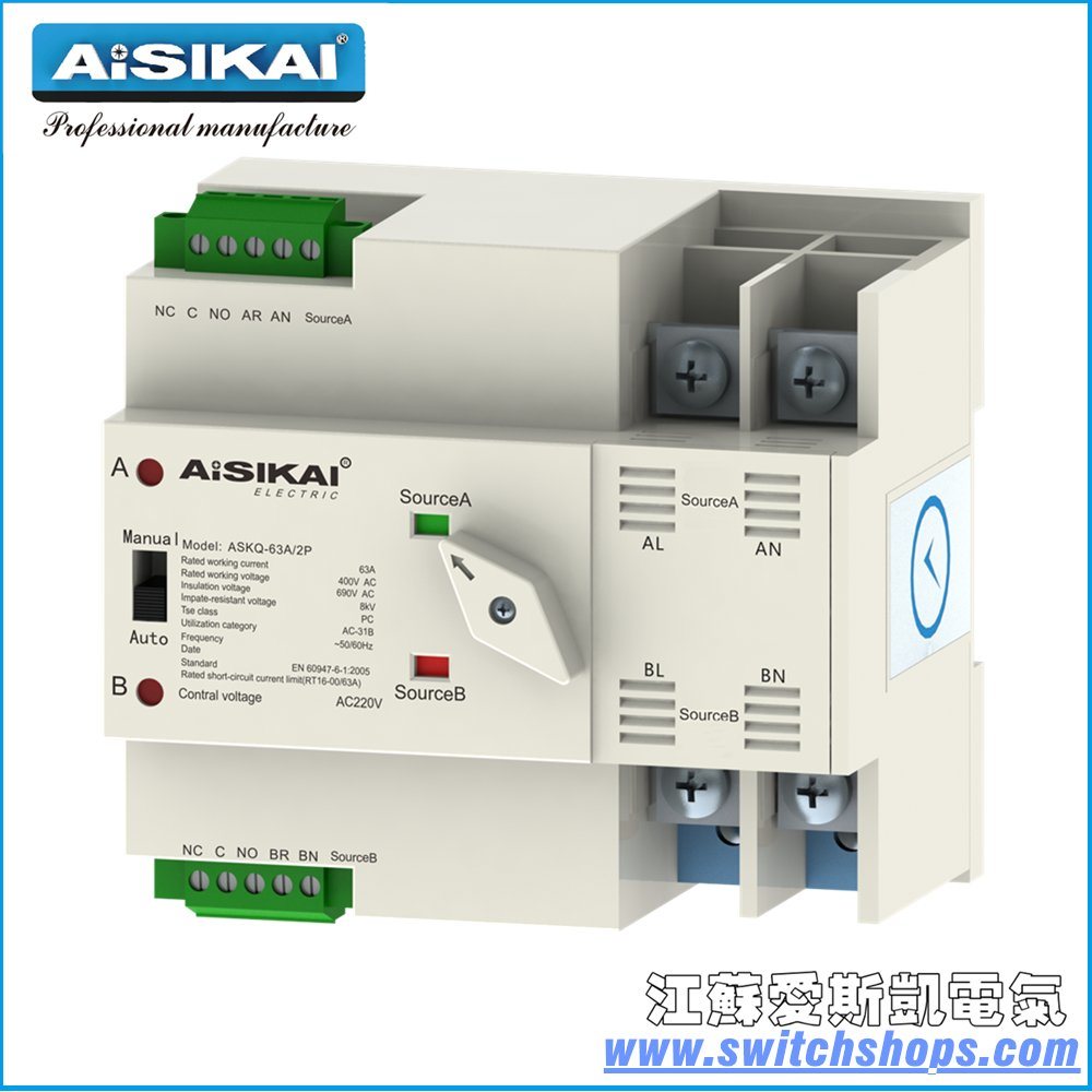 25A 3p/4p Family Use Automatic Transfer Switch ATS CCC/Ce