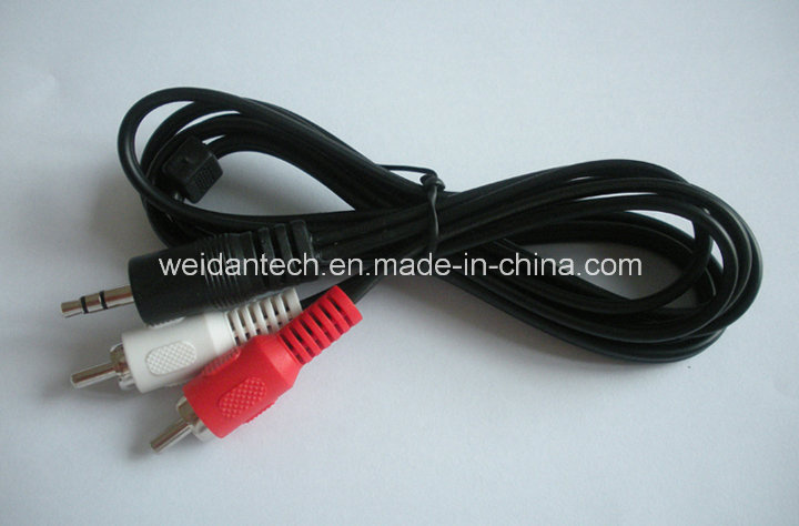 3.5st Male to 2RCA Audio Cable, 1.5meter Length