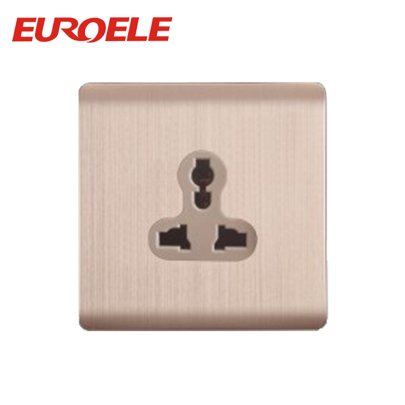 Universal Standard Aluminum Plate White Color 3 Pin Socket