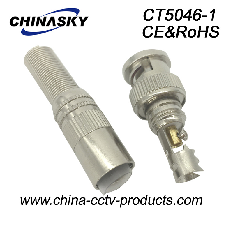 BNC Connector with Screw and Long Metal Boot (CT5046-1)