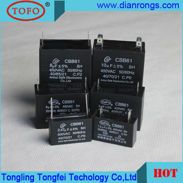Cbb61 Metalized Polypropylene Film Capacitor