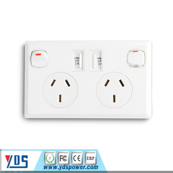 Aus/Nzs Standard Wall Plate USB Wall Socket for Au