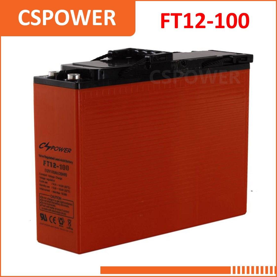 FT12-100 12V100ah Communication Battery Telecom Battery with Front Terminal Access