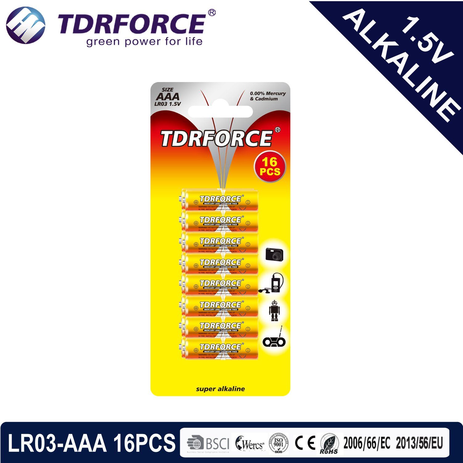 Alkaline Dry Battery with Ce Approved for Toy 16PCS (LR03-AAA Size)