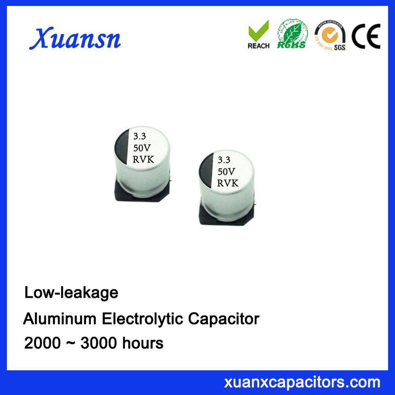 3.3UF 50V 105º C 2000hours SMD Low Leakage Capacitor