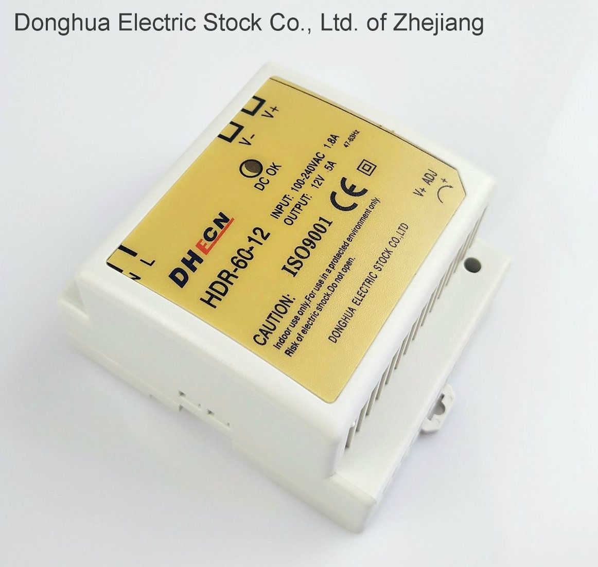 DIN Rail Type Switching Power Supply Universal AC Input Full Range 88-264 VAC to DC 12V, 24V 60W