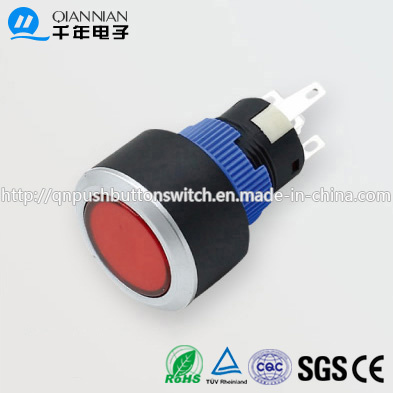 22mm 1no Nc/2no 2nc Resetable Self-Locking Flat IP65 Push Button Switch