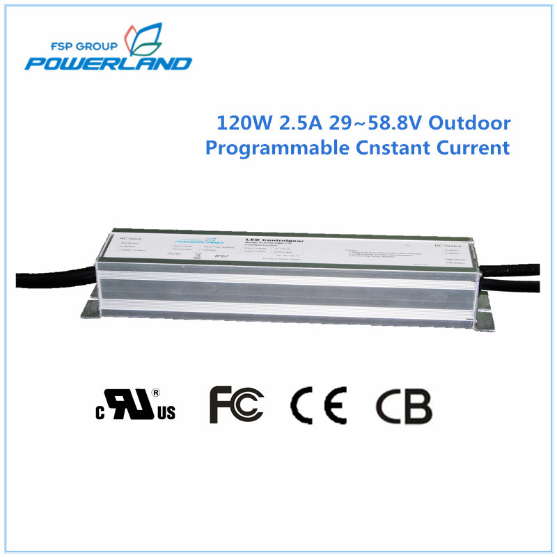 120W 2.5A 29~58.8V Outdoor Programmable Constant Current LED Power Supply