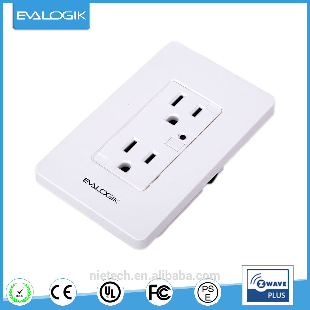 Z-Wave Plus Wall Socket Smart Plug in Receptacle & Built-in Power Meter