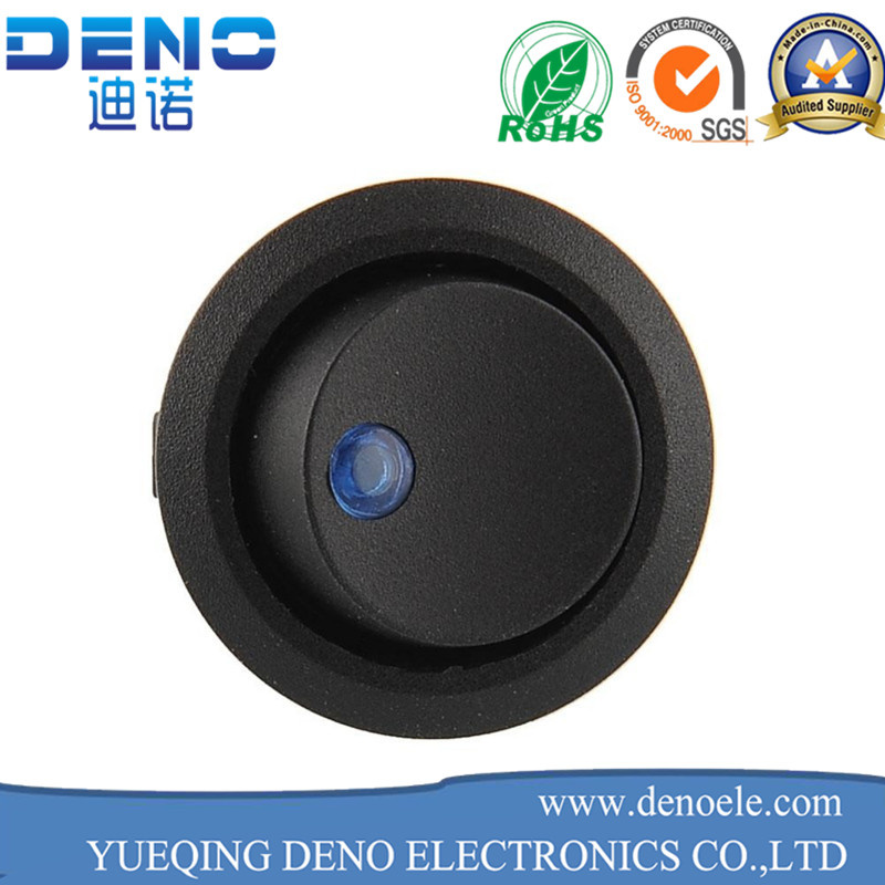 3 Pin Spst Green Neon Light on/off Round Rocker Switch