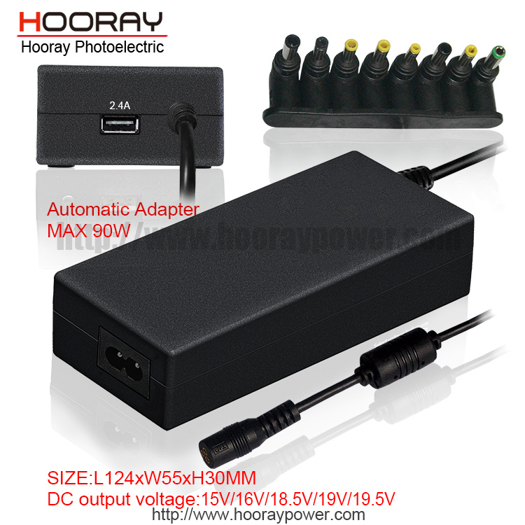 Automatic Type-C 90W Universal Notebook Adapter USB Power Supply for Laptop Power Charger 15V/16V/18V/19V/20V/22V/24V