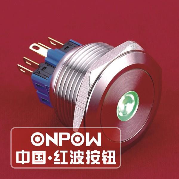 Onpow 28mm DOT Illuminated Lighted Vandal Proof Push Button Switch (GQ28-11D/S) (Dia. 28mm) (CE, CCC, RoHS, REECH)