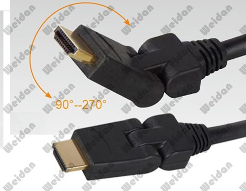V2.0, Extra HD Rotary Plug 180 Degree HDMI Cable
