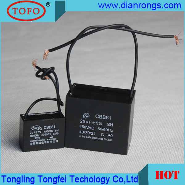 2mf AC Motor Capacitor Cbb61 Capacitor for Fans 450V