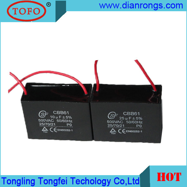 Cbb61 Motor Capacitor 450V 12UF Metallzied Capacitor