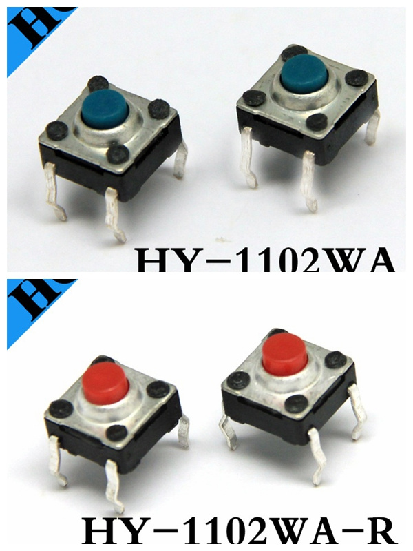High Quality 6*6mm Colorful Button DIP Tact Switch