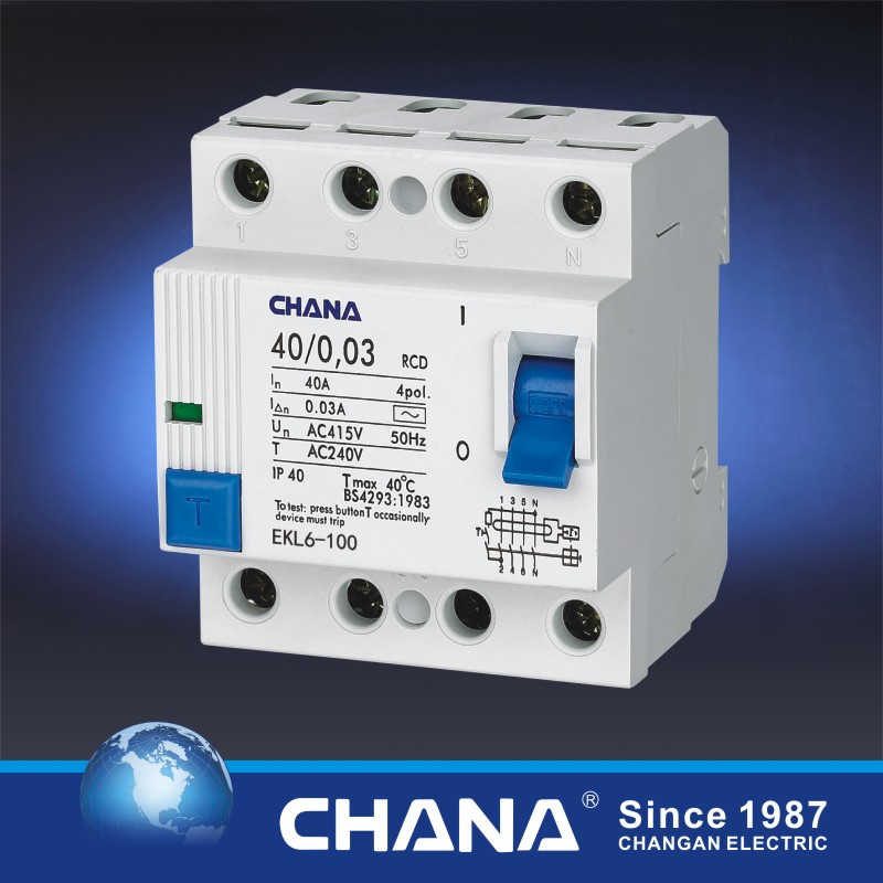 Ekl6-100 2p/4p Residual Circuit Breaker, RCCB ELCB