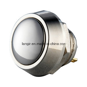 12mm Nickel Plated Brass Momentary Pin Terminal Push Button Switch