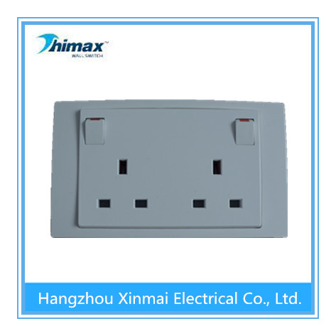 PC406wh 13A 2 Gang Switched Socket, Single Pole