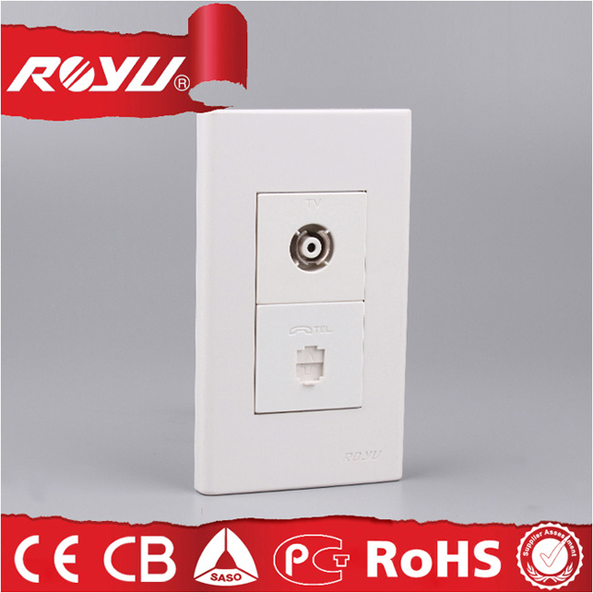 1 Gang Electric Wall Telephone Socket TV Socket